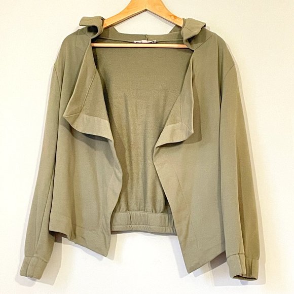 Grey & Gray, Sz Lg, Olive Green, Hooded Cardigan Sweatshirt - Picture 1 of 7